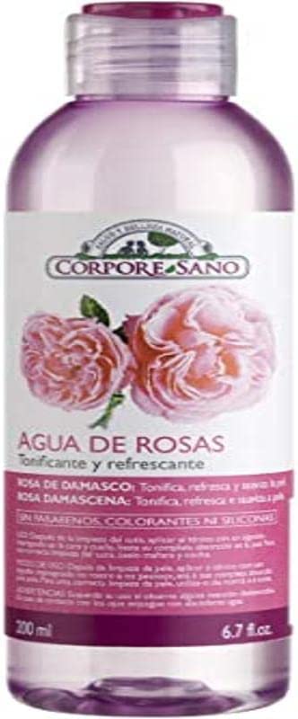 Corpore Sano Rose Water-toning & refreshing-Damask Rose-NO PARABENS-Imported from Spain-200 ml/6.7 fl. oz