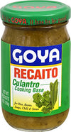 Recaito Culantro Cooking Base by Goya, Cilantro Cooking Base with Onions, Garlic, and Green Bell Peppers, Latino Seasoning for Rice, Beans, Soups, Chili, Stews, and Sauces, 6oz Jar