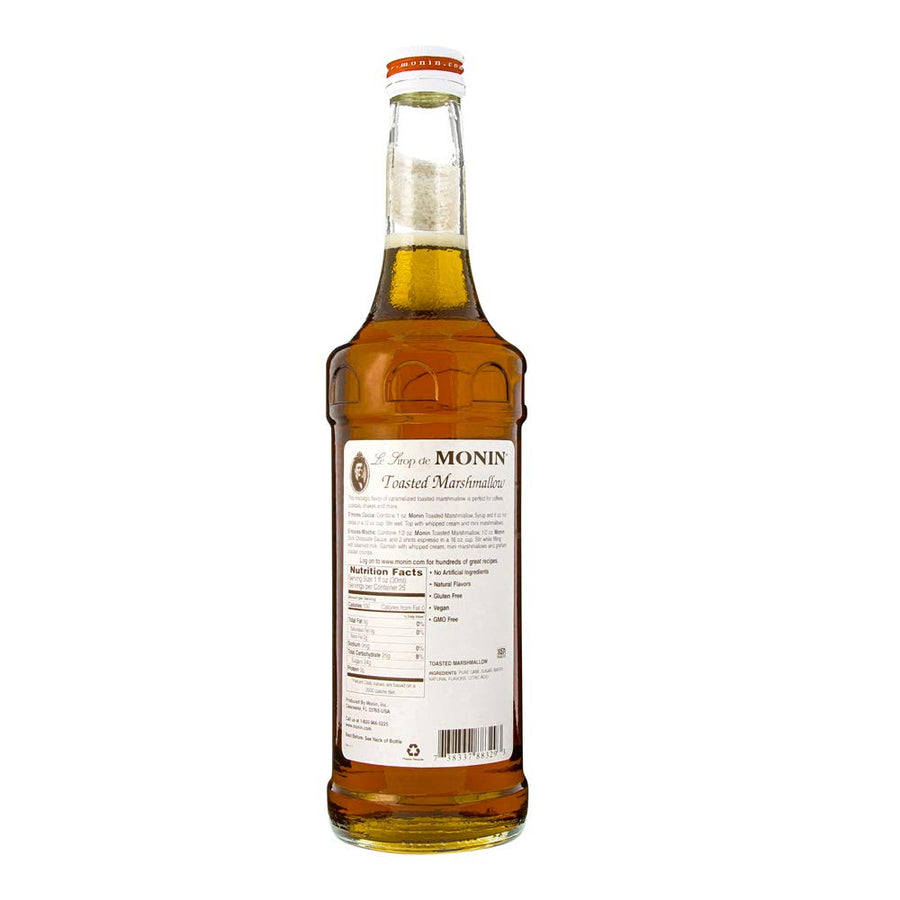 Monin - Toasted Marshmallow Syrup, Flavor of Campfire Treats, Natural Flavors, Great for Mochas, Shakes, Cocoas and Cocktails, Non-GMO, Gluten-Free (750 ml)