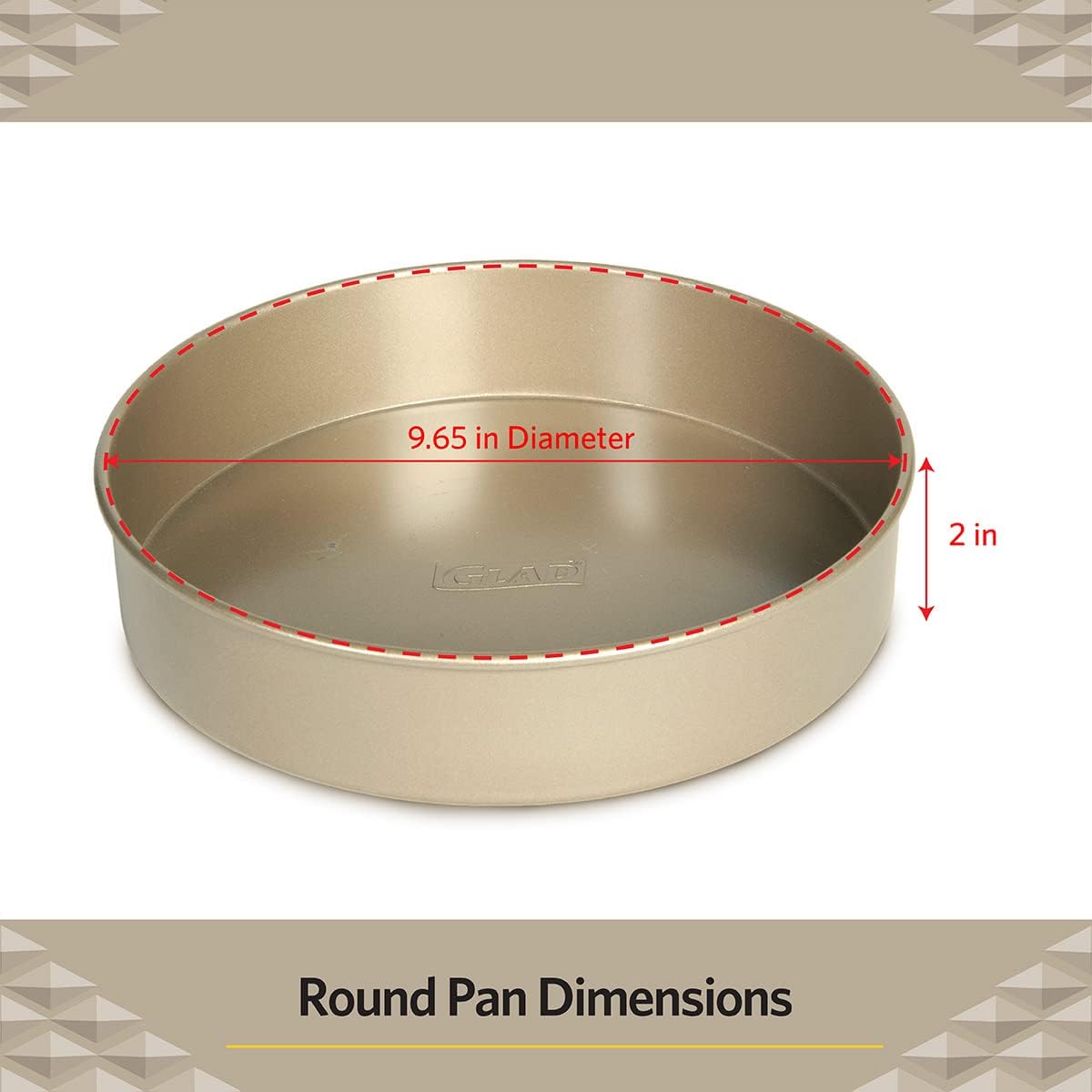Glad Round Baking Pan Nonstick-Heavy Duty Metal Bakeware for Cakes and Desserts, Gold