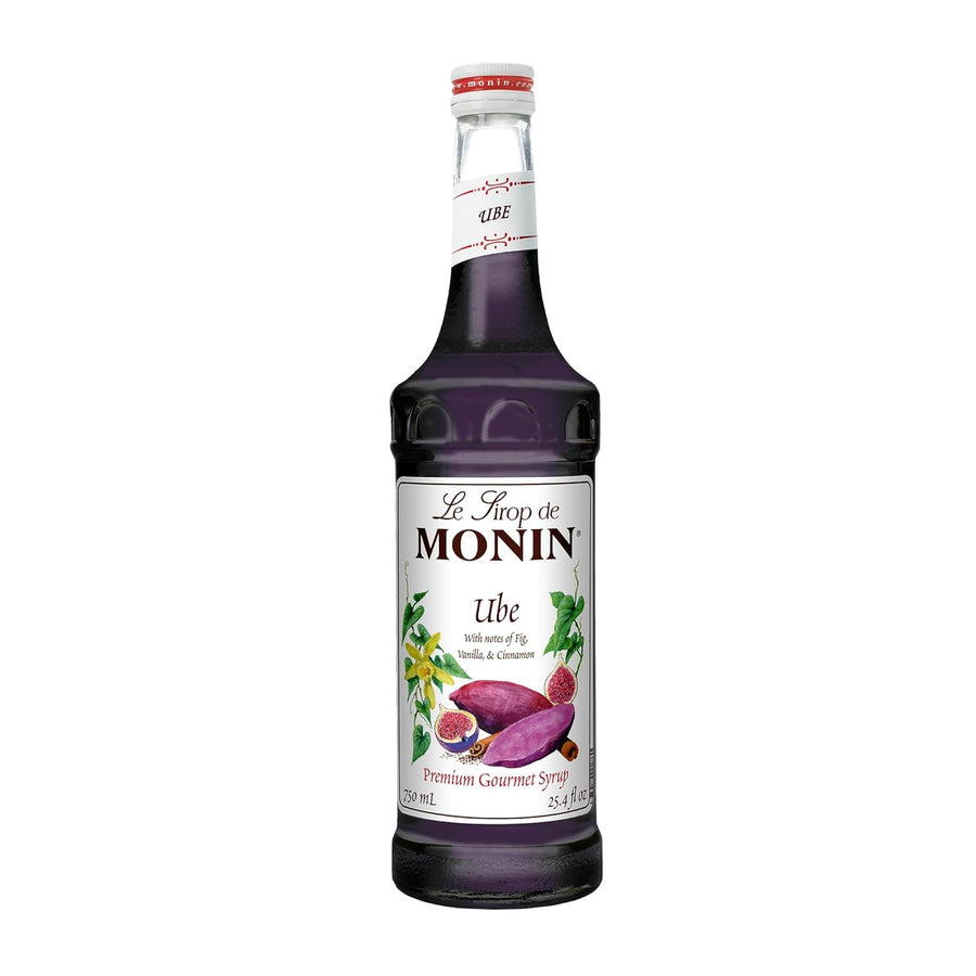 Monin - Ube Blend Syrup, Savory & Sweet, Blended With Notes of Fig, Cinnamon & Vanilla, Great for Lemonades, Boba Tea, & Coffee, Dairy-Free, No Artificial Sweeteners, Gluten-Free (Glass, 750 mL)