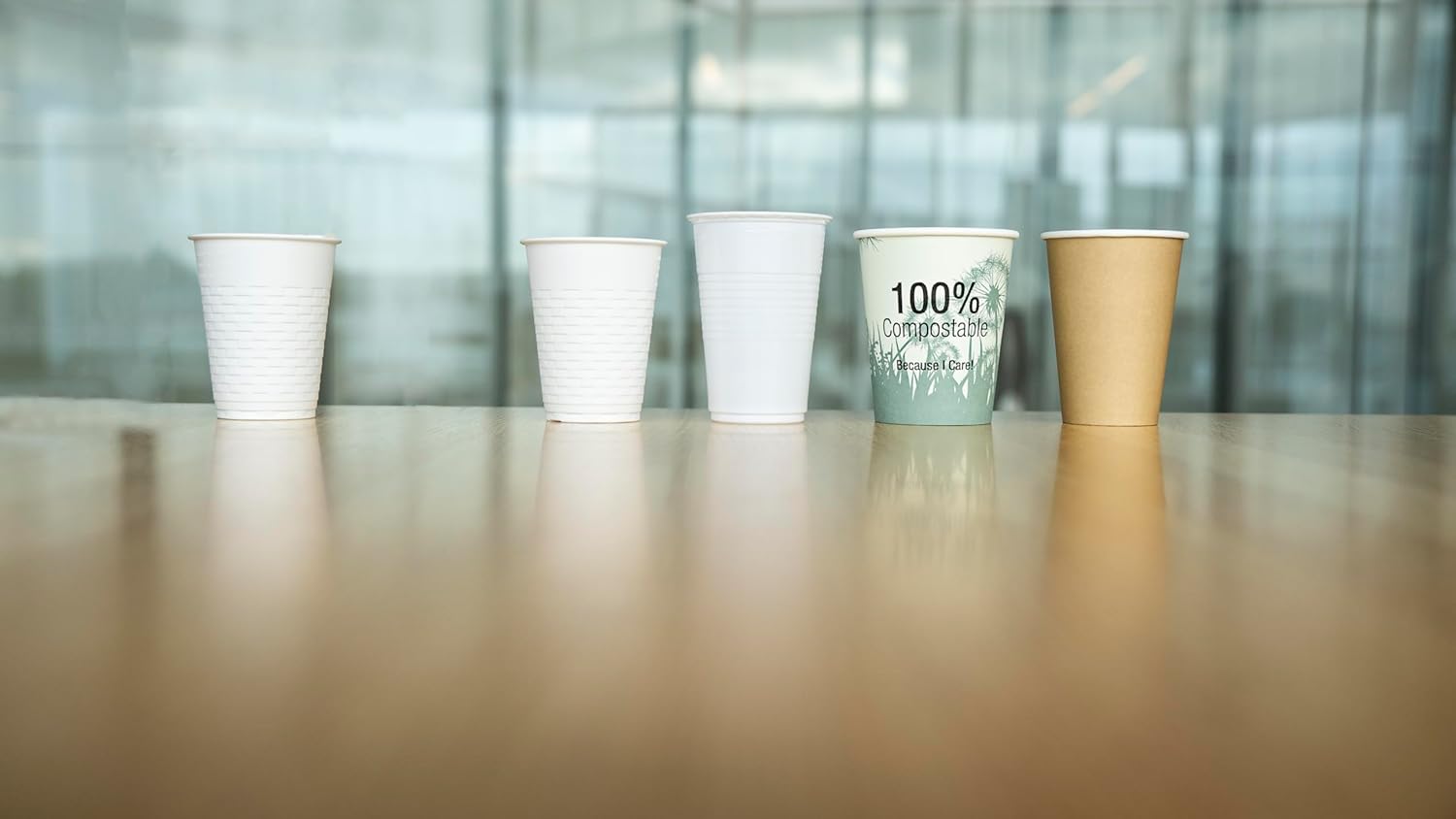 Abena Disposable Paper Coffee Cups: Brown, 7 Oz - 100 Count