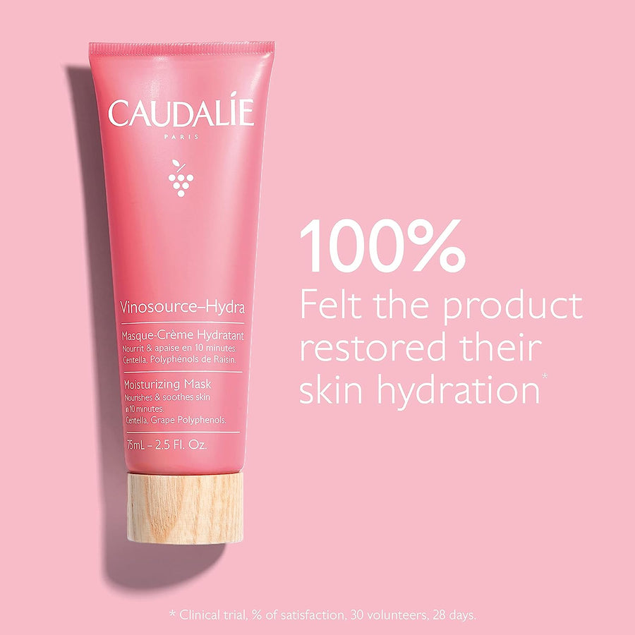 Caudalie Vinosource Moisturizing Mask, 10 min hydration booster with Centella Asiatica - Rescue Dry, Irritated, Dehydrated or Red Skin, 2.5 Fl. Oz.