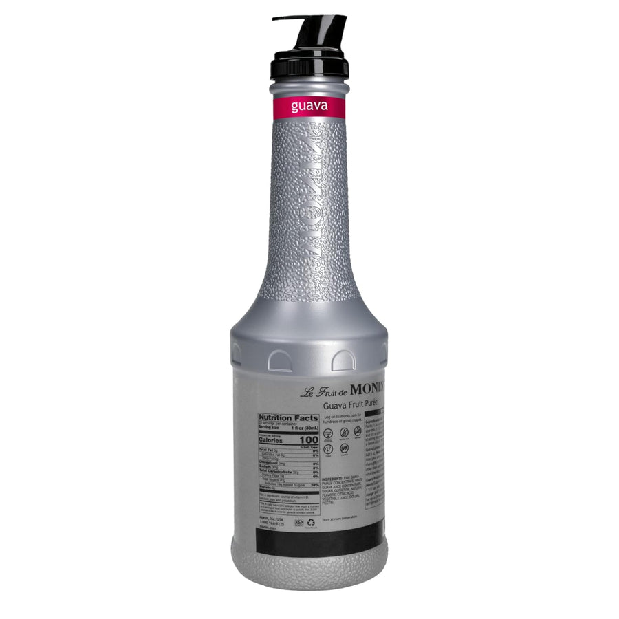 Monin - Guava Fruit Purée, Juicy Guava Taste, Perfect for Lemonades, Teas, Cocktails, Mocktails, Culinary Dishes & More, Vegan, Non-GMO, Gluten-Free (1 Liter)