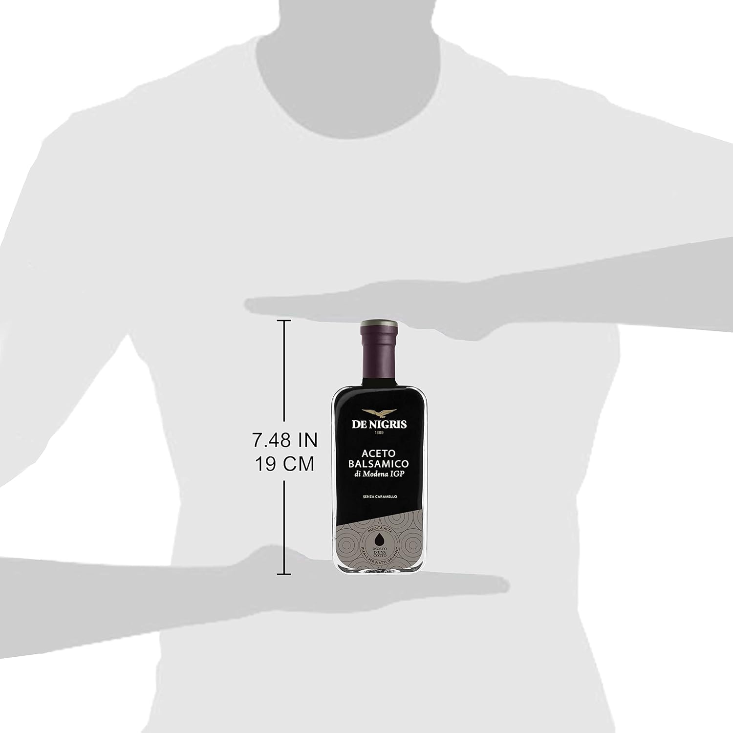 De Nigris Balsamic Vinegar Of Modena Excellence Line - Platinum Eagle (65% Grape Must) 8,5 Oz (250ml) | Balsamic Vinegar From Modena Italy, Sublime And Full-bodied Taste | Balsamic Vinegar Aged