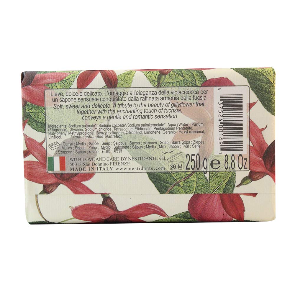 Nesti Dante Nesti dante romantica passional natural soap - fiesole gillyflower and fuchsia, 8.8oz, 8.8 Ounce