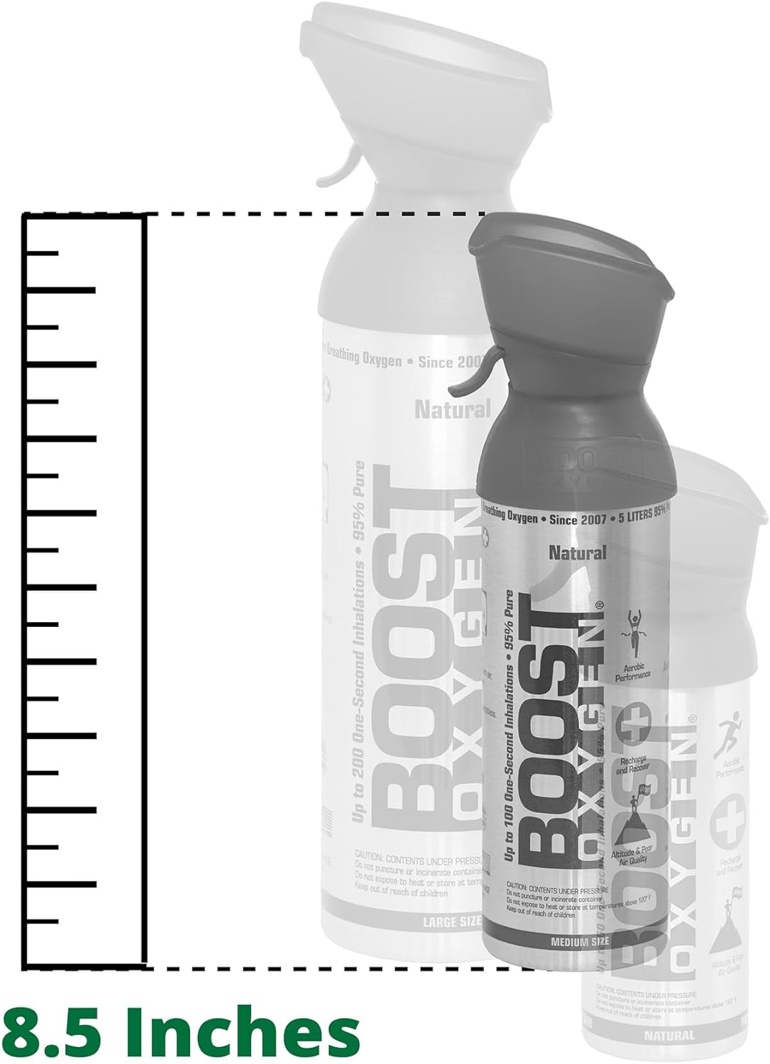 Boost Oxygen Medium Menthol-Eucalyptus 5 Liter Canister | All-Natural Respiratory Support for Aerobic Recovery, Altitude, Performance and Health (1 Pack)
