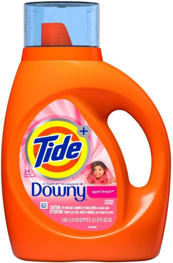 Tide Plus A Touch of Downy April Fresh Scent Liquid Laundry Detergent, 37 Fluid Ounce - 6 per case.