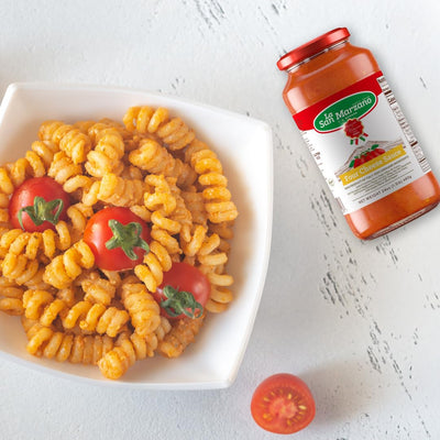 La San Marzano - Four Cheese Sauce - Pasta Sauce with 100% Italian Tomatoes Made in Italy - Peeled Tomatoes with Fresh and Natural Ingredients Gluten Free, Kosher 24 Ounce Jar