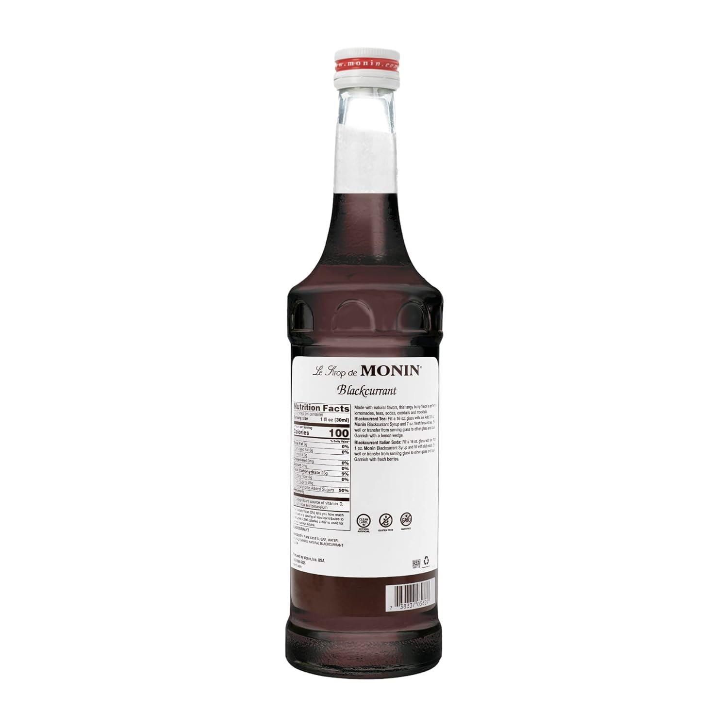 Monin Premium Gourmet Blackcurrant Syrup 750ml Bottle (black currant)
