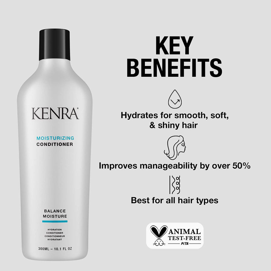 Kenra Moisturizing Shampoo/Conditioner | Balance Moisture | Hydrates For Smooth, Soft, & Shiny Hair | Improves Manageability By Over 50% | Increases Softness & Shine | All Hair Types