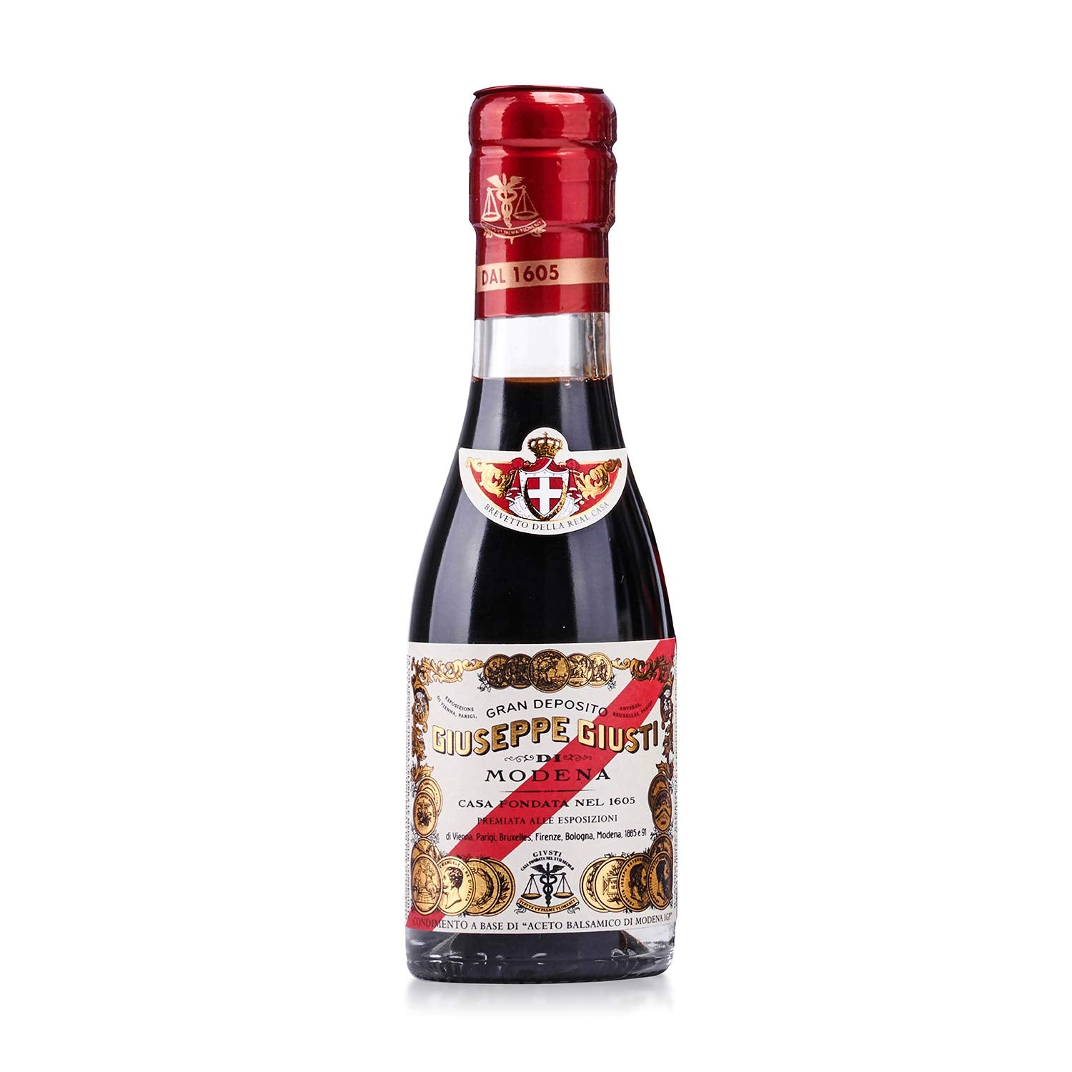Giusti Giuseppe Modena Balsamic Vinegar, 5 Gold Medals "Banda Rossa" Champagnottina from Modena, Italy, 3.38 fl oz (100ml)