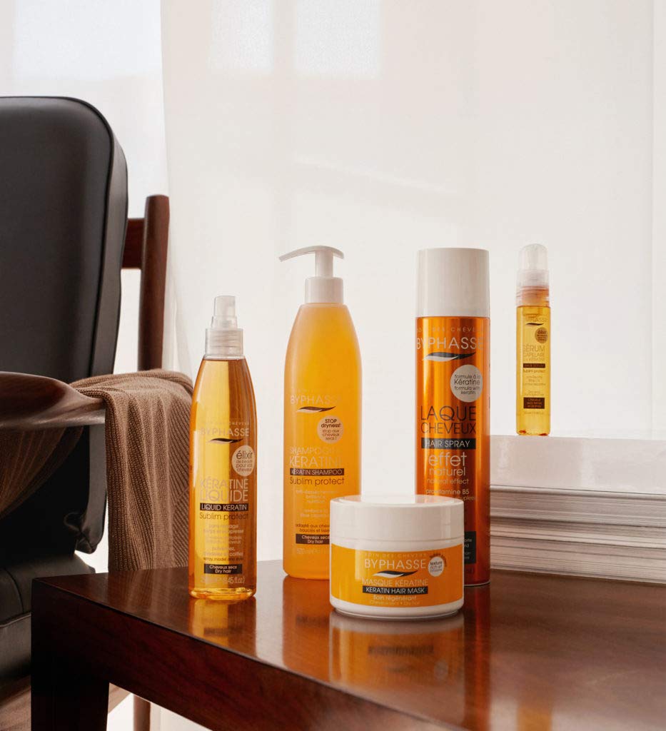 Byphasse Pack of 4 Liquid Keratin Shampoo 520 ml for Dry