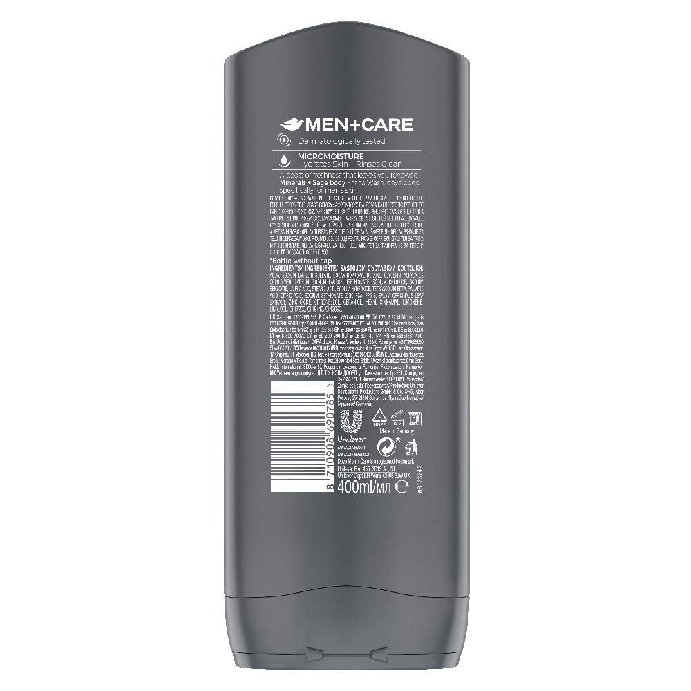 Dove Men+Care Elements Minerals and Sage BodyWash, 400 ml