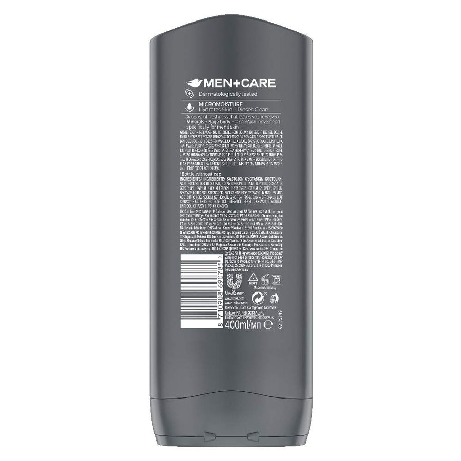 Dove Men+Care Elements Minerals and Sage BodyWash, 400 ml