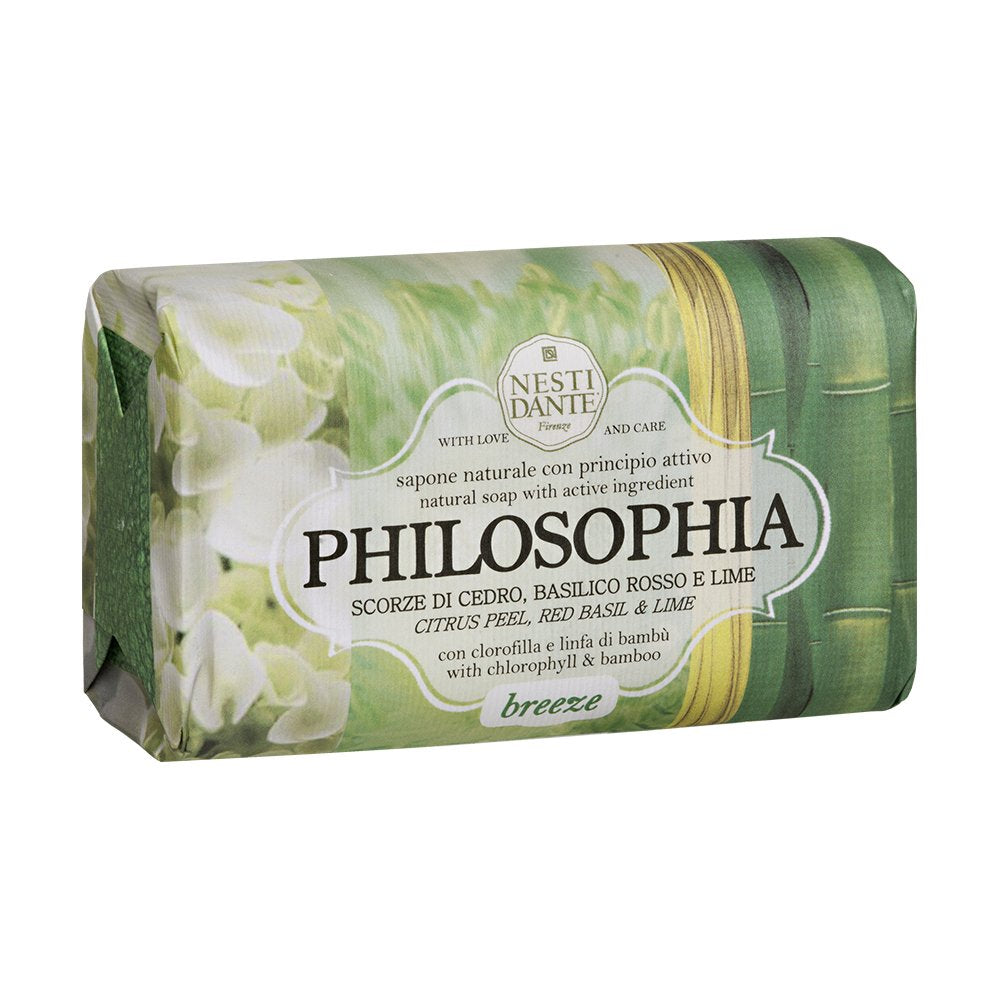 Nesti Dante Philosophia Natural Soap, Breeze/Citrus Peel/Red Basil and Lime With Chlorophyll and Bamboo, 8.8 Ounce