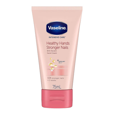 Vaseline Hand Cream for Very Dry Hands, Intensive Care Healthy Hands Stronger Nails Cream 75 ml