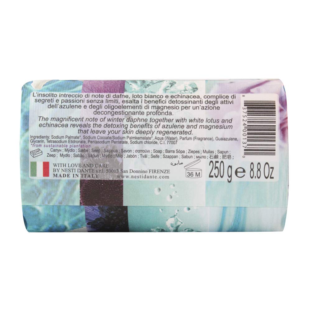 Nesti Dante Philosophia Natural Soap, Detox/Winter Daphne/White Lotus and Echinacea With Azulene and Oligoelements, 8.8 Ounce