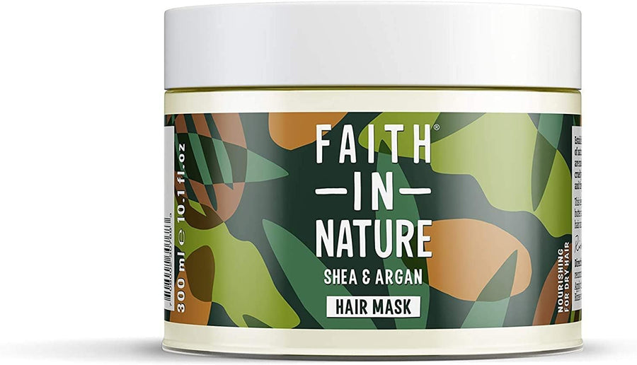 Faith in Nature Natural Hair Mask - Vegan & Cruelty Free, No SLS or Parabens - 300ml, Shea & Argan