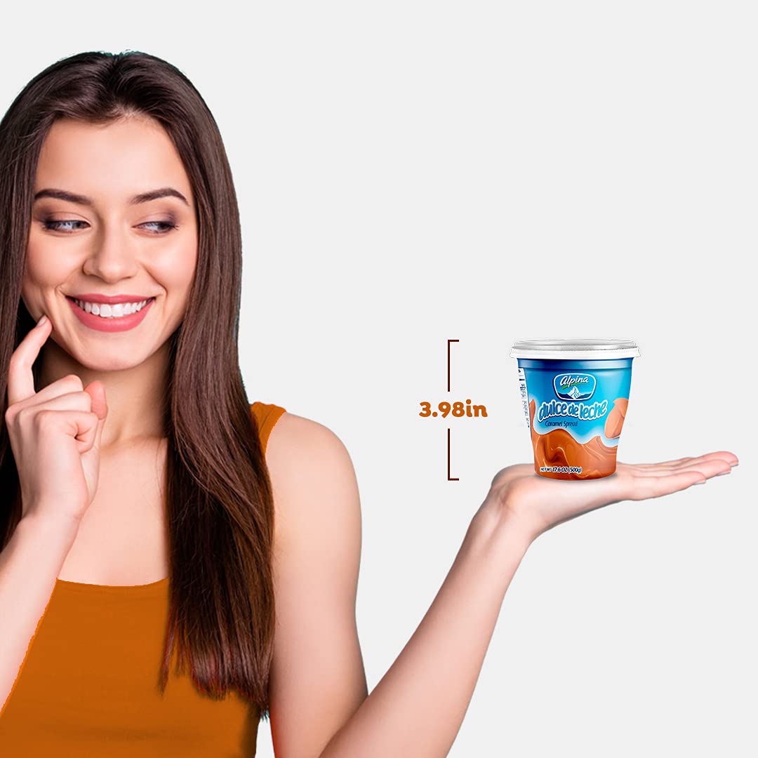 Dulce de Leche by Alpina | Arequipe Alpina | Indulgent Caramel Sauce | Pairs with Cakes, Apples, or Over Ice Cream – Great for Alfajores, Obleas or in your favorite toast or Pancake – 1 Pack x 17.6 oz