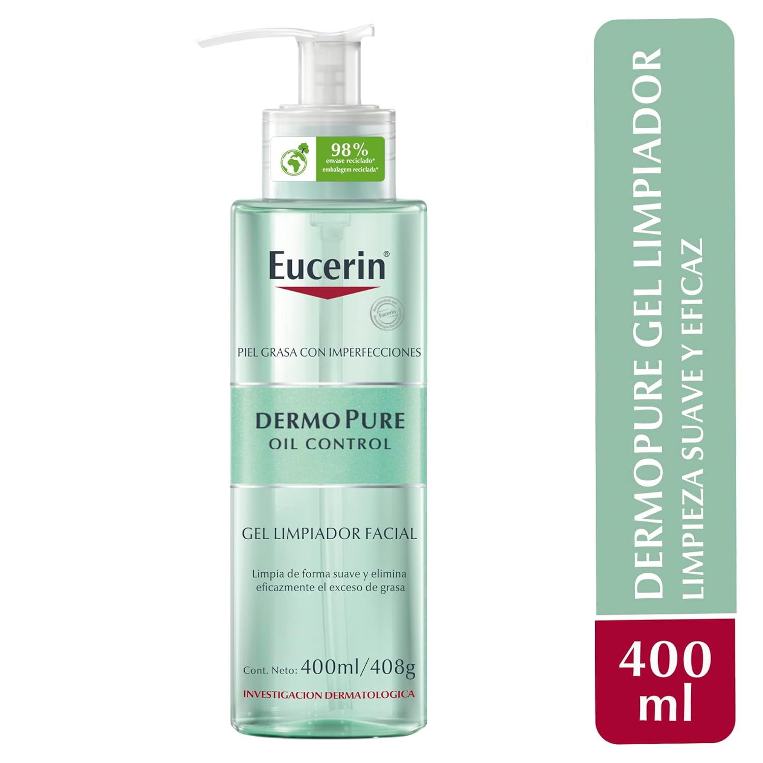 Eucerin dermopure oil control gel limpiador facial 200 milliliters