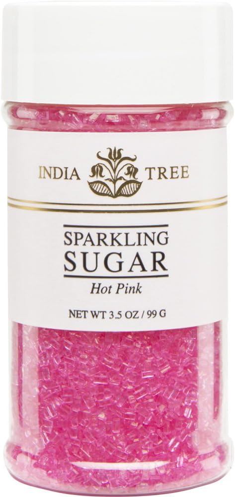 India Tree Hot Pink Sparkling Sugar, 3-1/2 oz.