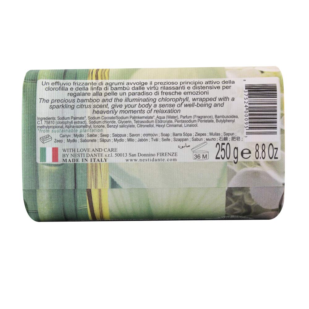 Nesti Dante Philosophia Natural Soap, Breeze/Citrus Peel/Red Basil and Lime With Chlorophyll and Bamboo, 8.8 Ounce
