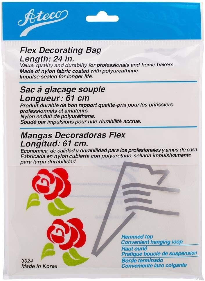 Ateco Flex Decorating Bag, Coated Nylon, 24-Inch, Reusable, White