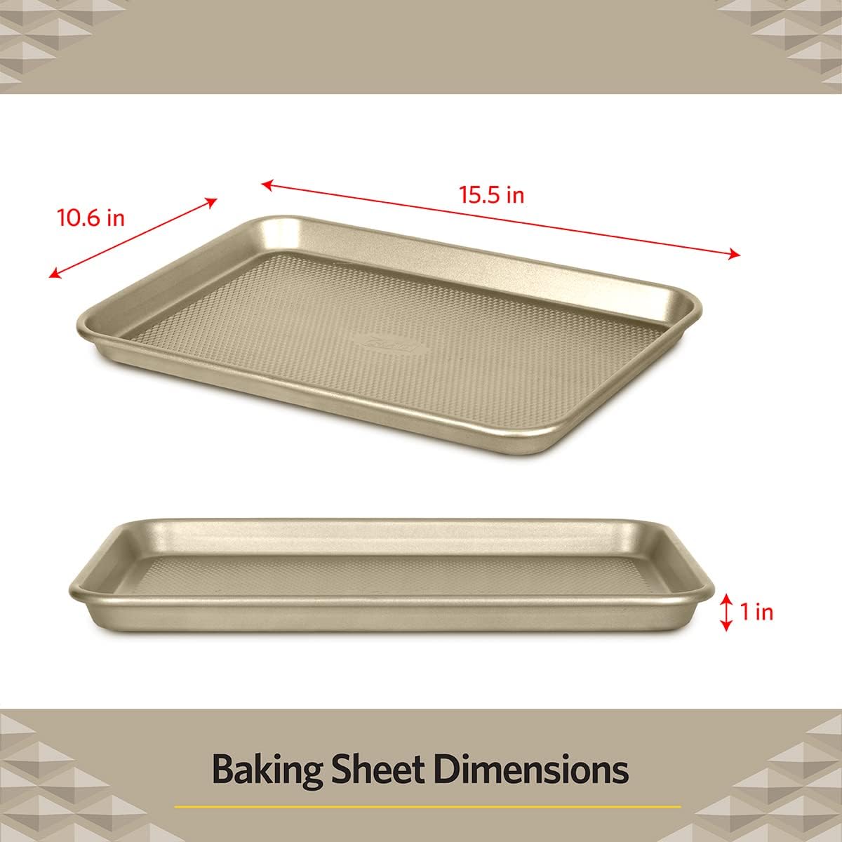 Glad Premium Nonstick Cookie Sheet - Heavy Duty Baking Pan with Raised Diamond Texture, Medium