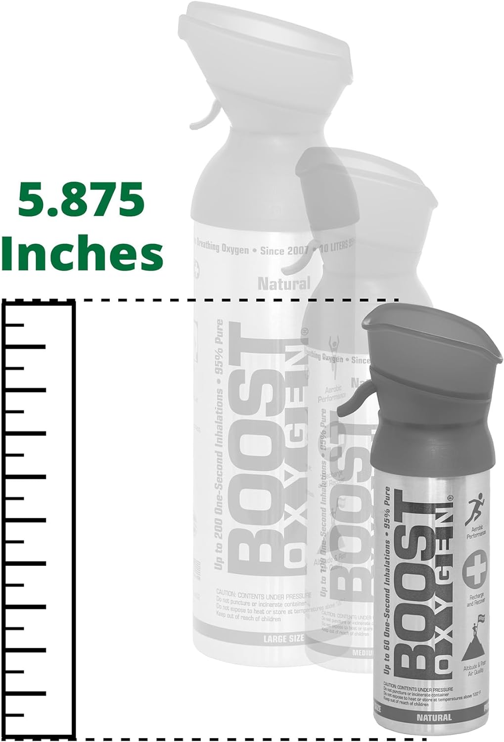 All New 3 Liter Boost Oxygen Supplemental Oxygen to Go | All-Natural Respiratory Support for Health, Wellness, Performance, Recovery and Altitude (Peppermint, 1 Pack)