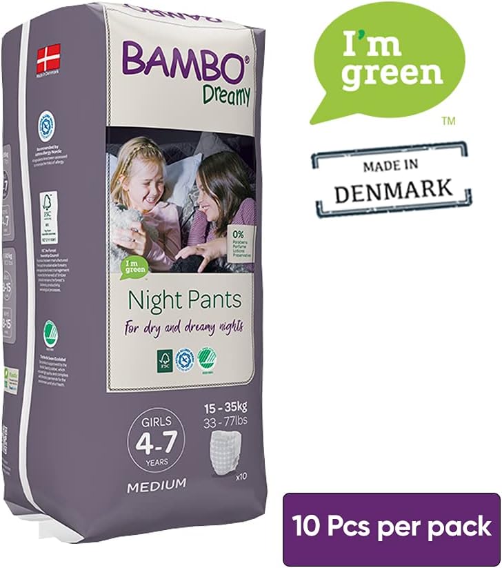 Bambo Nature Premium Dreamy Night Pants: Girls 4-7 years, 10 Count