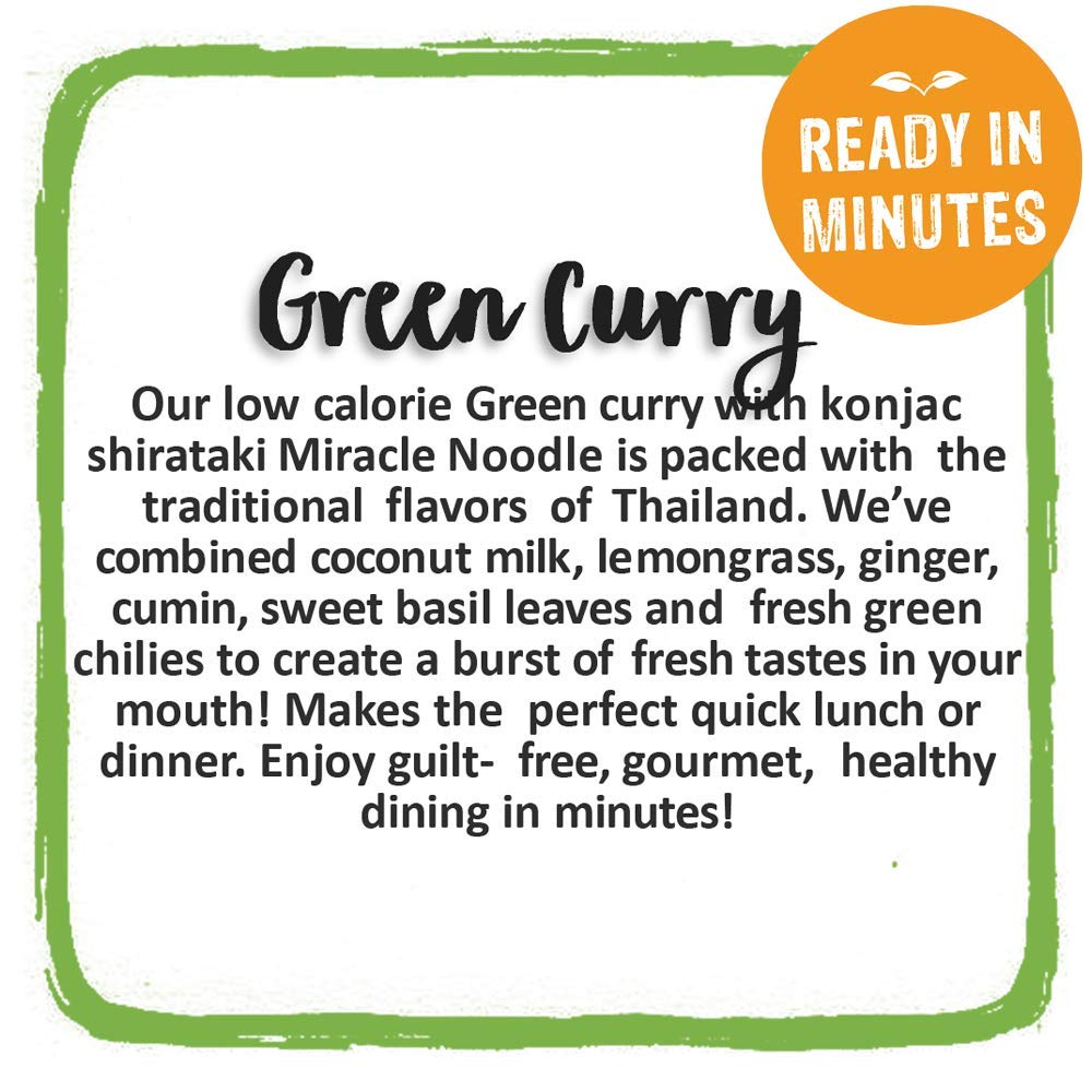 MIRACLE NOODLE Green Curry Noodle Meal, 10 OZ