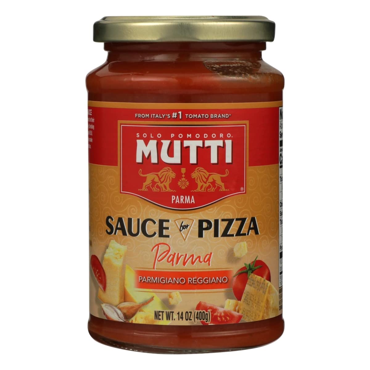 Mutti Parma Sauce for Pizza with Parmigiano Reggiano Cheese, 14 oz. | Italy’s #1 Brand of Tomatoes | Pack of 6 | Tomato Sauce for Pizza | Vegan Friendly & Gluten Free | No Additives or Preservatives