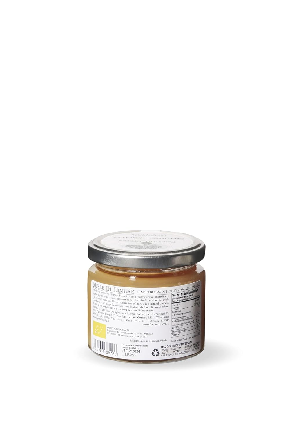 Frantoi Cutrera - Miele di Limone - Sicilian Lemon Blossom Honey Organic Farming - 8.5oz (250g)