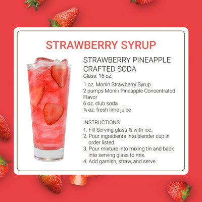 Monin - Strawberry Syrup, Mild and Sweet, Great for Cocktails and Teas, Gluten-Free, Non-GMO (750 ml)