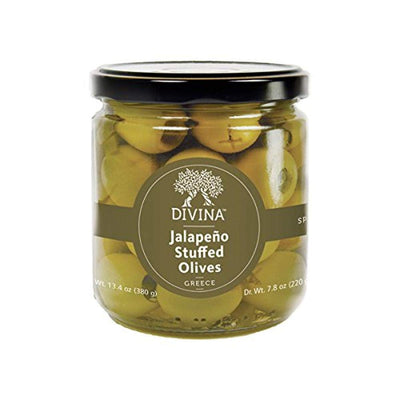 Divina Green Olives Stuffed with Jalapeno Peppers, 7.8 oz