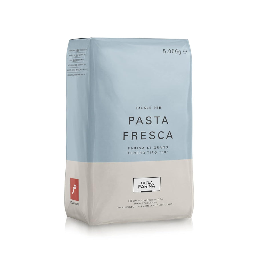 Molino Pasini Soft Wheat Flour Type "00" Ideal for Homemade Pasta, Wheat from Italy, 5 Kg / 11 Lb