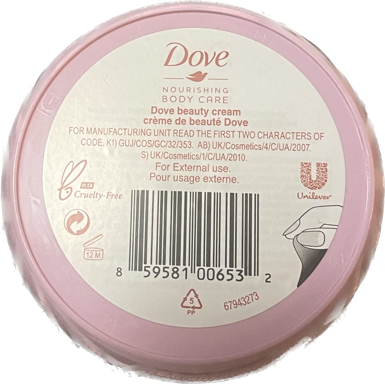 Dove, Beauty Cream Pink, 2.53 Ounce