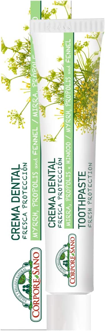 Corpore Sano Fresh Protection Toothpaste-Myrrh,Propolis & Fennel-Imported from Spain-75 ml/2.5 fl oz