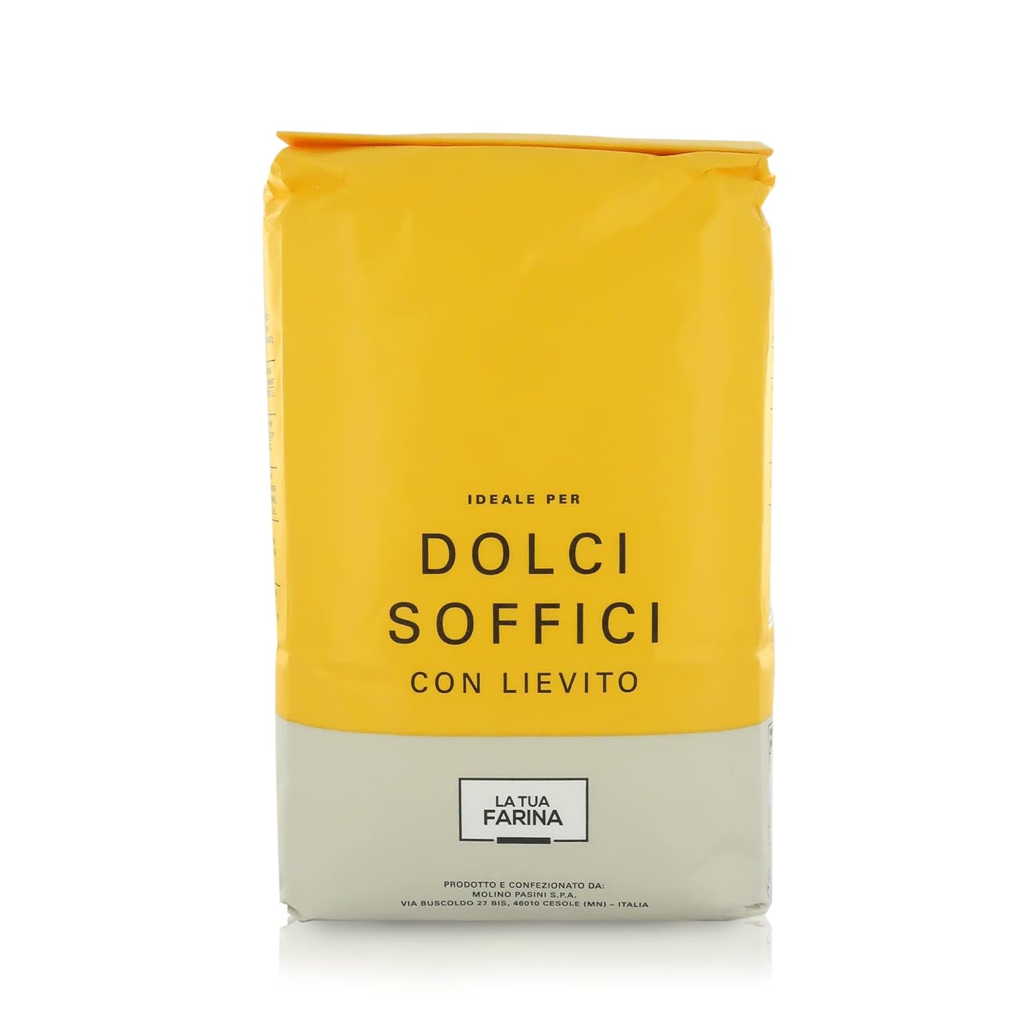 Molino Pasini Soft Wheat Flour Type "00" with Yeast, Ideal for Soft Cakes, Wheat from EU, 1 Kg / 2.20 Lb