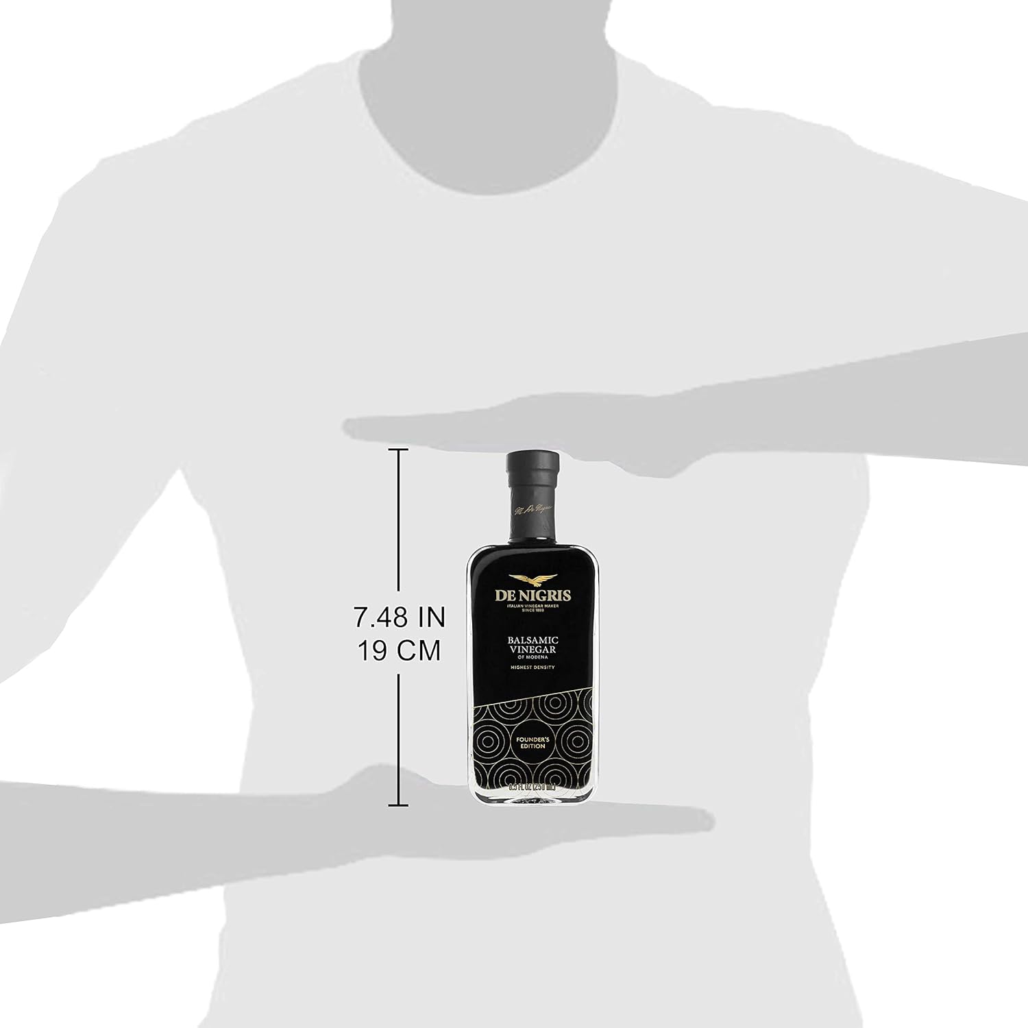 De Nigris Balsamic Vinegar Of Modena Excellence Line Founder's Edition Recipe (70% Grape Must) 8,5 Oz (250ml) | Balsamic Vinegar From Modena Italy Thick and Intense | Balsamic Vinegar Aged