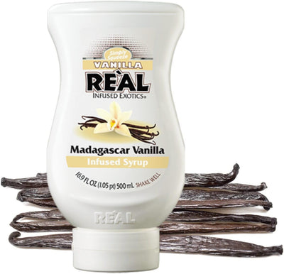 Re’al | Madagascar Vanilla Infused Syrup | Made with Real Vanilla | 500ml |Natural Ingredients| Cocktails, Baking, Smoothies, Coffee, Desserts, Coffee Syrup, Hot Chocolate
