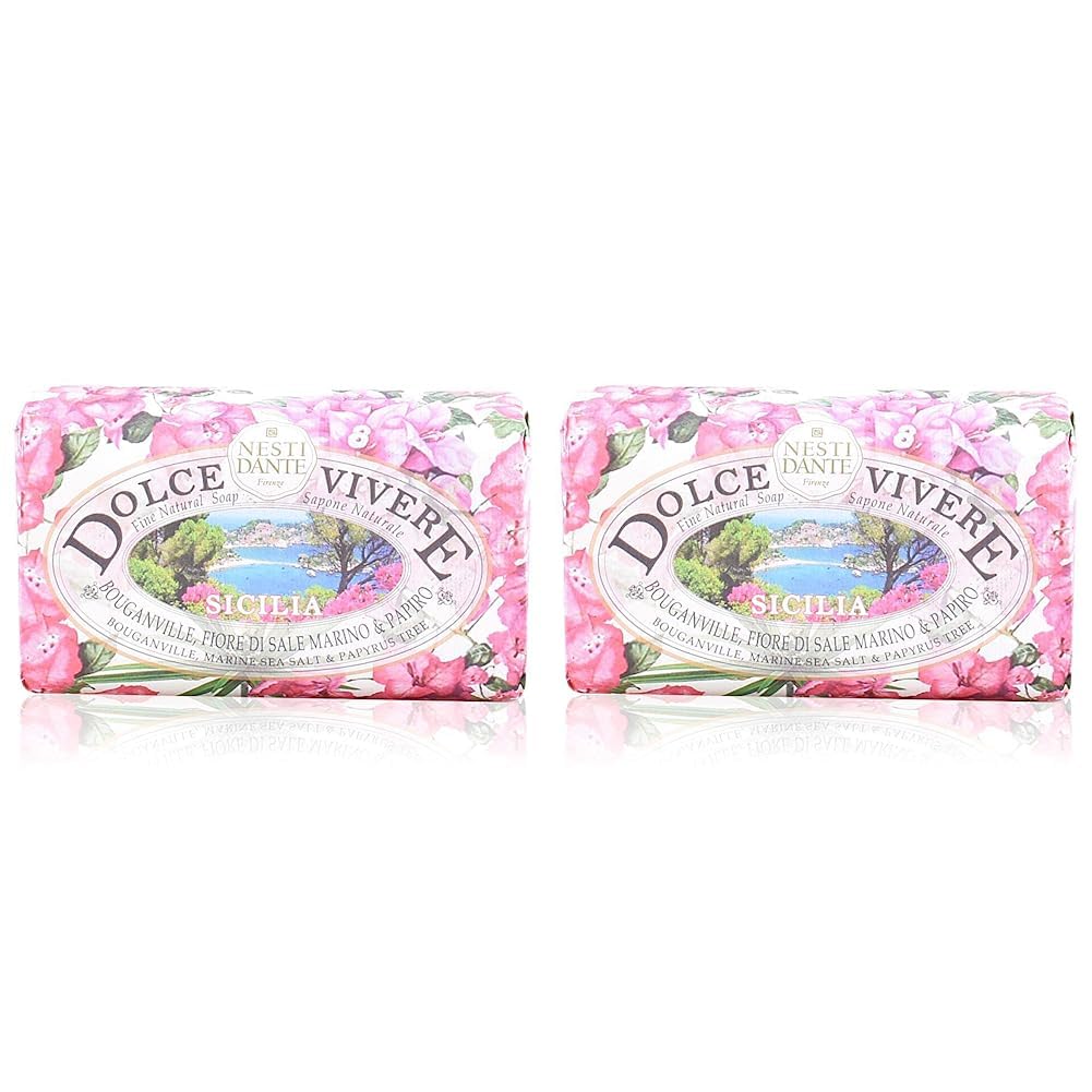 Nesti Dante Dolce Vivere Sicilia Bougainville, Marine Sea Salt & Papyrus Tree Fine Natural Soap Bar