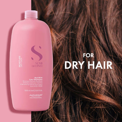 Alfaparf Milano Semi Di Lino Moisture Nutritive Sulfate Free Shampoo for Dry Hair - Paraben and Paraffin Free - Safe on Color Treated Hair - Professional Salon Quality