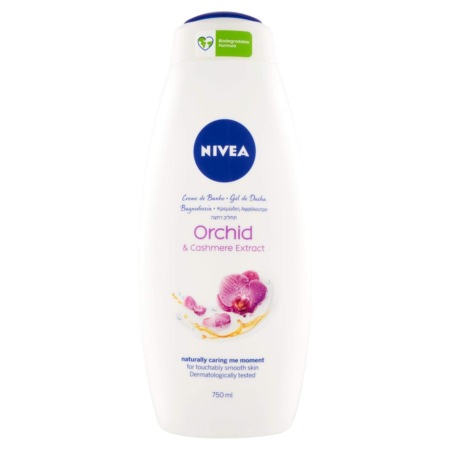 Nivea Bath Cream Body Wash, Indulgent Moisture Cashmere Orchid Scent - 25.36 Ounce (750ml) x Pack of 3