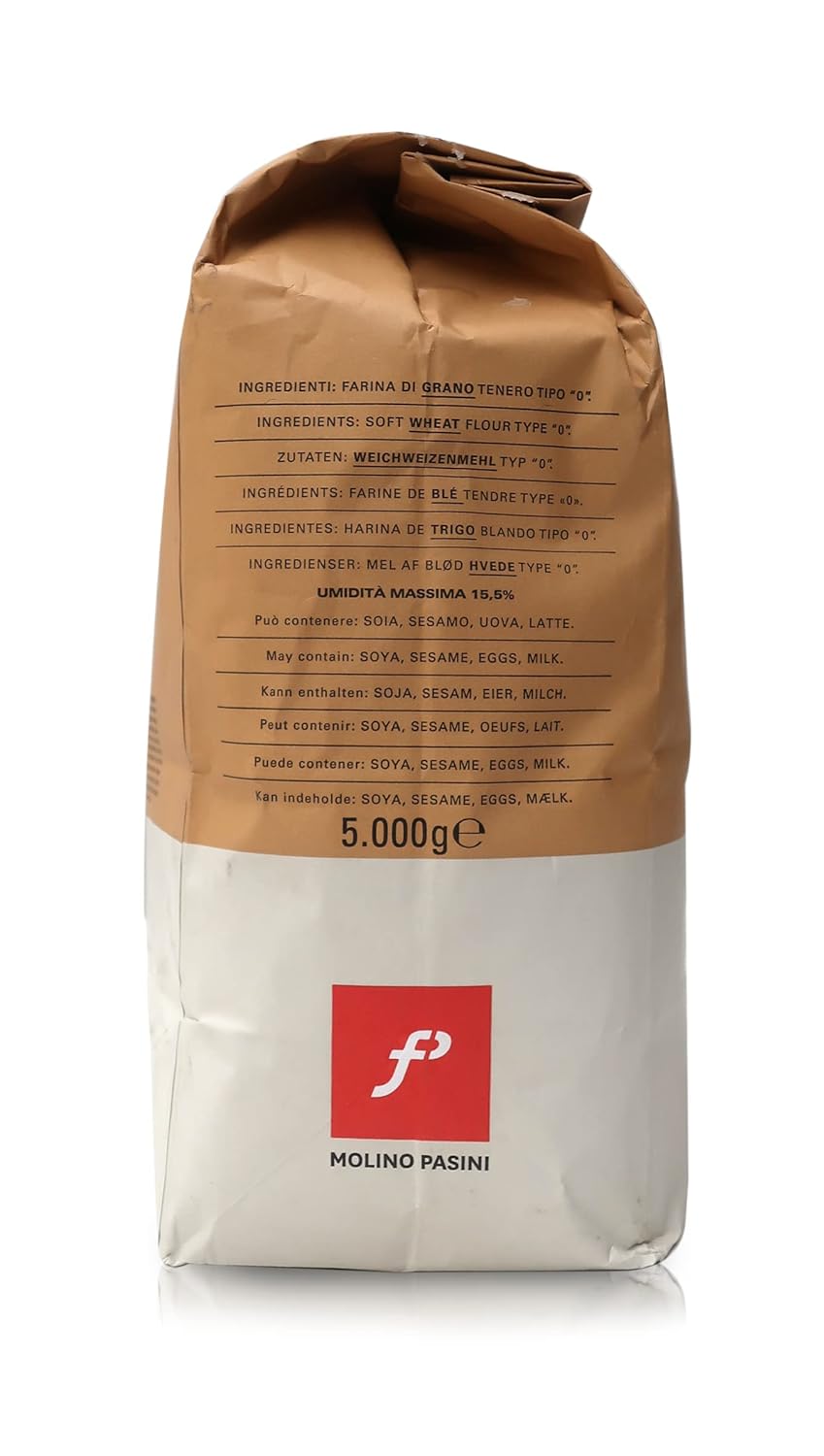 Molino Pasini Soft Wheat Flour Type "0", Ideal for Pizza, Bread and Pastries, 5 Kg / 11 Lb
