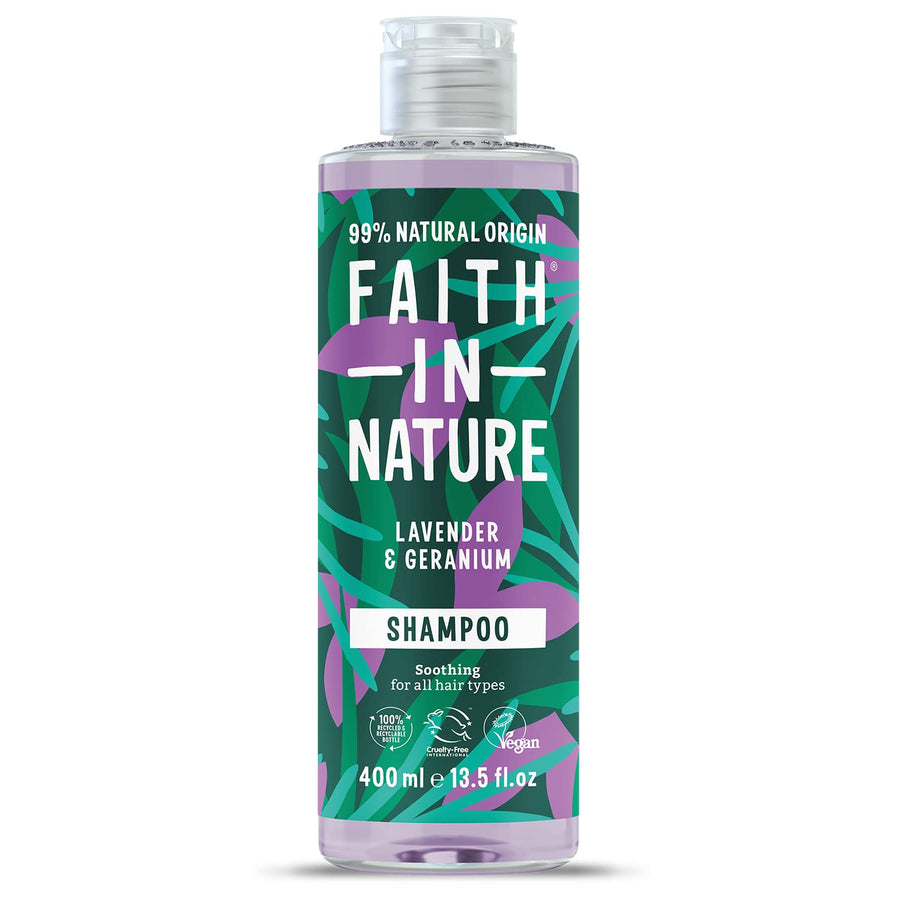 Faith in Nature Natural Shampoo - Vegan & Cruelty Free, No SLS or Parabens - 400ml, Lavender & Geranium
