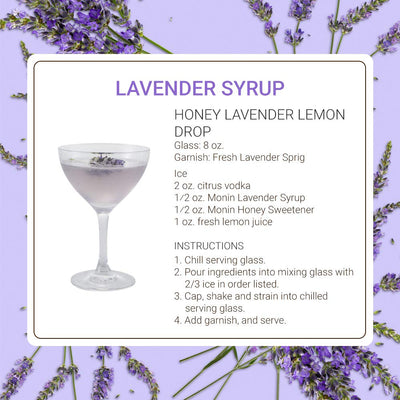 Monin - Lavender Syrup, Aromatic and Floral, Natural Flavors, Great for Cocktails, Lemonades, and Sodas, Non-GMO, Gluten-Free (1 Liter)