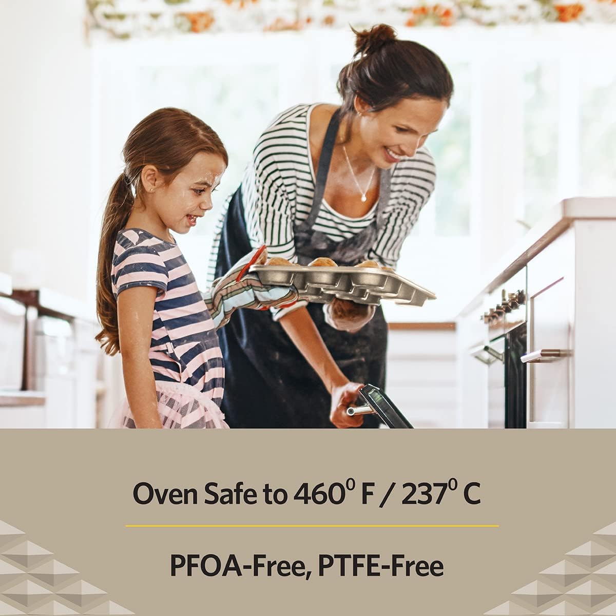 Glad Muffin Pan Nonstick - Heavy Duty Metal Cupcake Tin with Round Baking Cups, 12-Cup