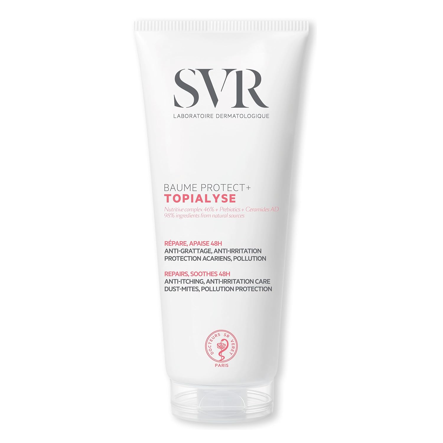 SVR Topialyse Intensive Balm Face and Body Moisturizer - 48hr Itch Relief, Soothing Care for Very Dry, Sensitive Skin, All Ages - Intensive Fragrance Free Moisturizing Care with Ceramides